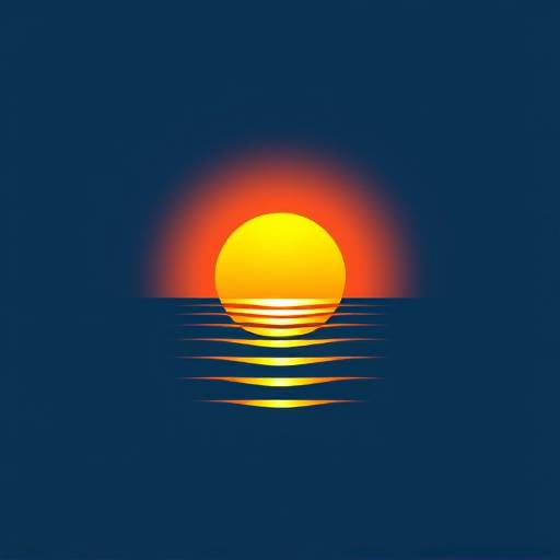 Logotipo do Estüdio Criativo Sol Nascente, um sol estilizado nascendo sobre o mar.